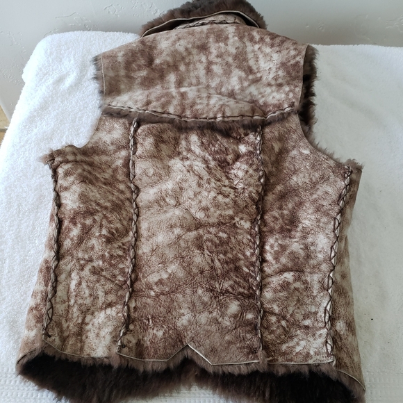 Vintage sheepskin handmade vest adult size XS or kids size - Picture 3 of 12